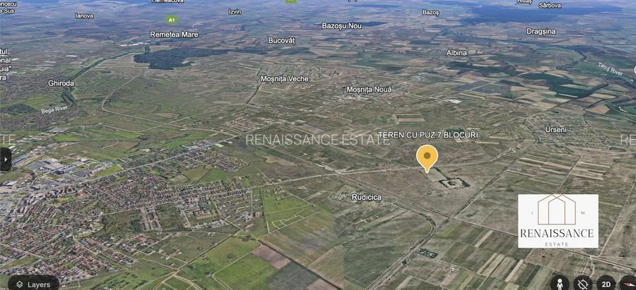 Giroc Teren 10.000mp cu PUZ in lucru | Destinatie - 7 Blocuri P+2+R - 2