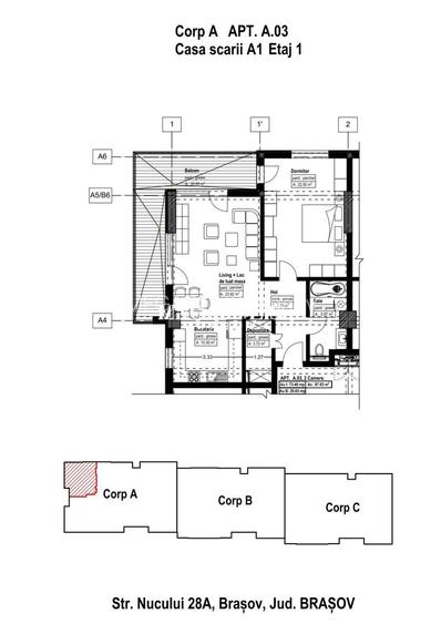 Apartament cu 2 camere | Noua | 74 mp Utili - 5