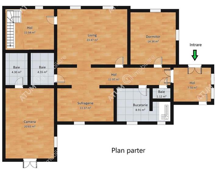Casa cu 6 camere si 961 mp teren in zona Trei Stejari din Sibiu
