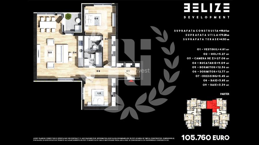 APARTAMENT 3 CAMERE CU 2 TERASE SPATIOASE - 2