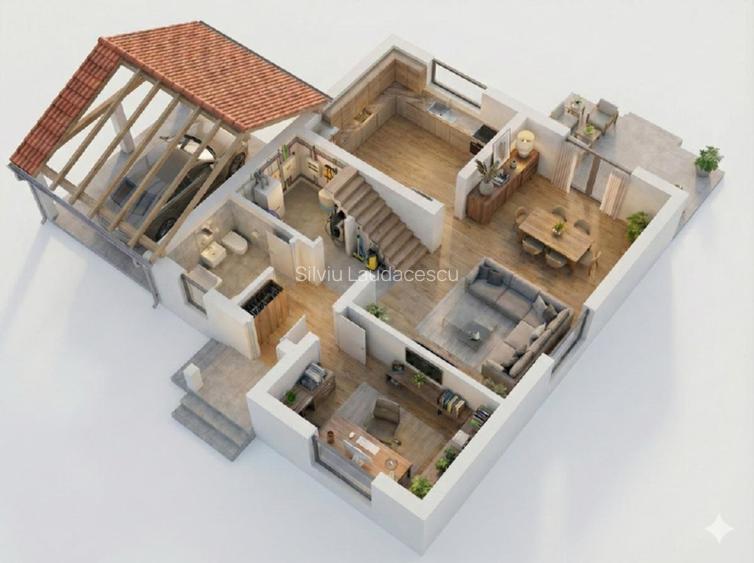 Proprietar . Casa individuala P+1Etaj. 3 Dormitoare. 1 Birou. 3 Bai. Carport - 5