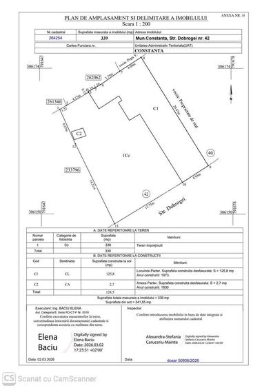 Teren 339 mp, orientare Sud | Deschidere 17,69 m | Str Dobrogei nr. 42 - 7