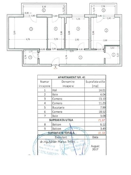 Apartament -3 camere -decomandat-Zona Rahova - 84500 euro - 12