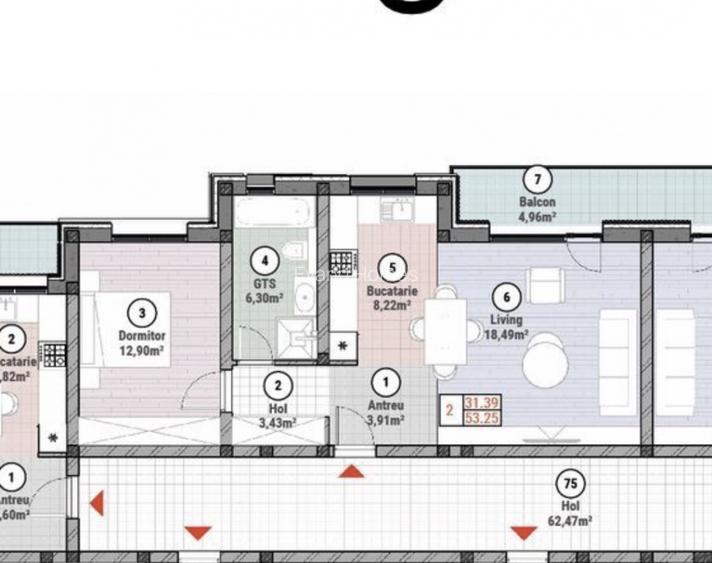 Comision 0% Apartament cu 2 camere de 53 mp utili - Mosnita - 3