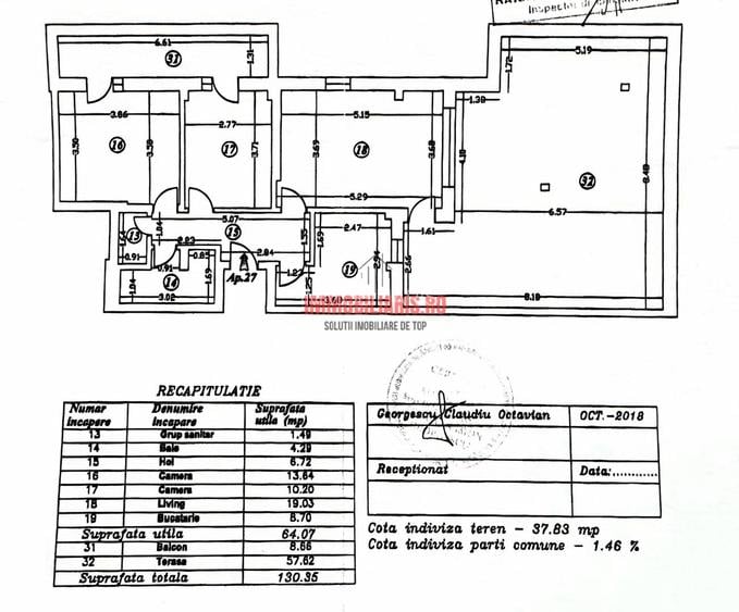 Th. Pallady Metrou - Terasă 58 mp - Centrală Proprie - Comision 0 - 18