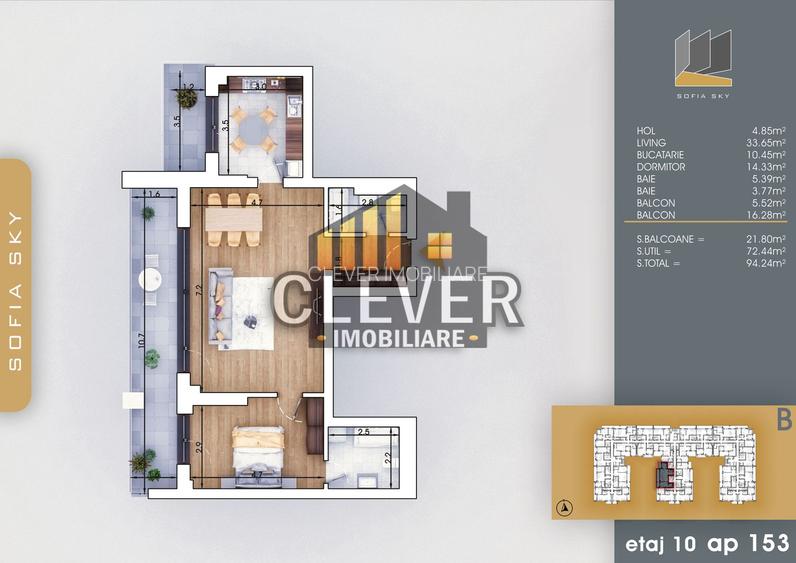 Apartament 2 Camere Suprafata Generoasa, Finalizat, Metrou Teclu - 1