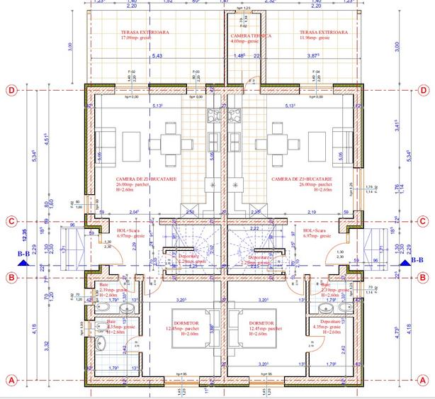 Casă tip duplex, cu 4 camere pe un teren de 300 mp teren