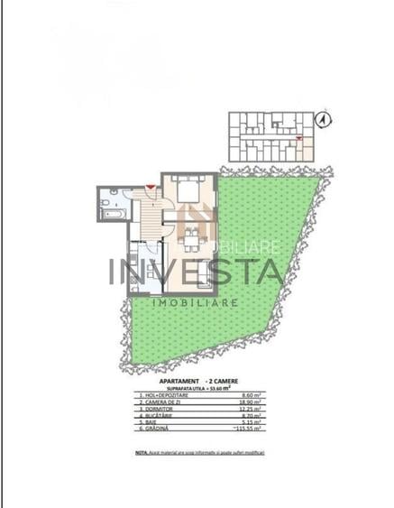 Apartament 2 camere decomandate in imobil nou cu gradina 115 mp! - 1