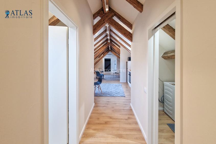 Nou amenajat, ultracentral, 100 mp., mansarda in vila, aer conditionat, parcare - 13