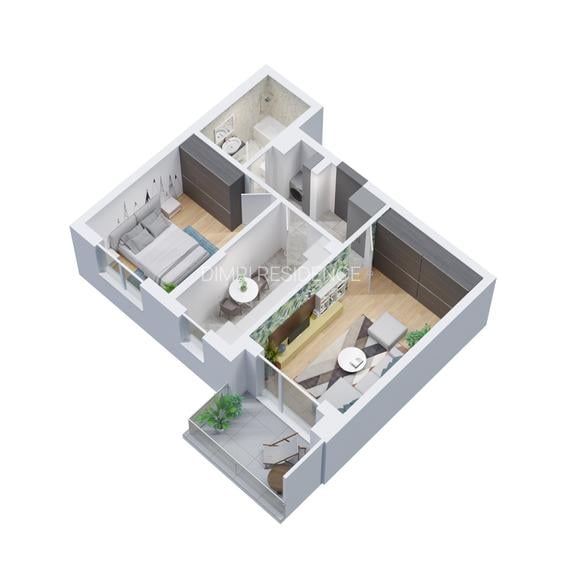 Apartament 2 Camere 58 mp | Centrala proprie | Vedere panoramica | Piscina | - 6