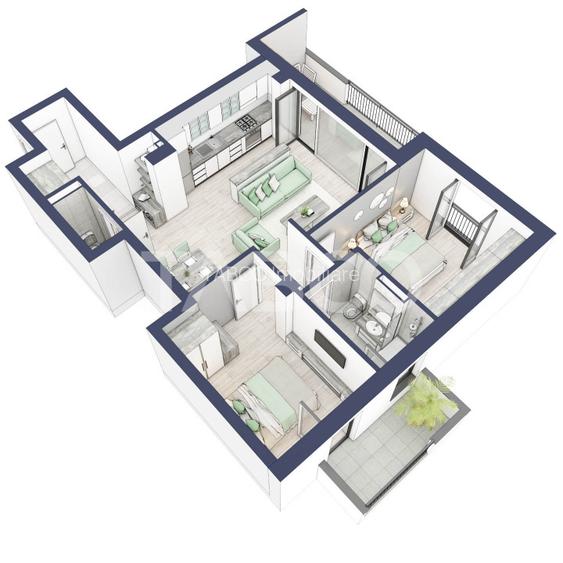 Apartament 3 camere 2 bai ETAJ 1 boxa la subsol Turnisor - 7