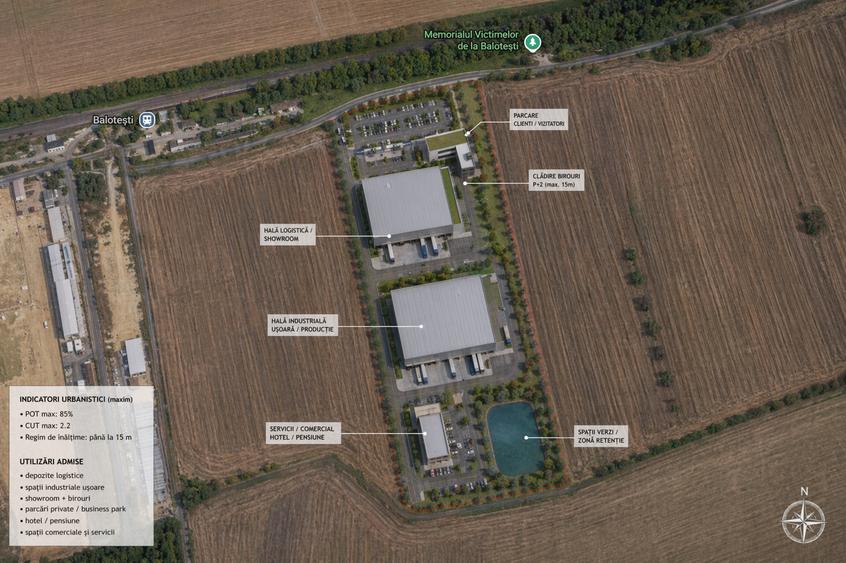 Teren intravilan – servicii și industrie 9.850 mp, Otopeni | investitie