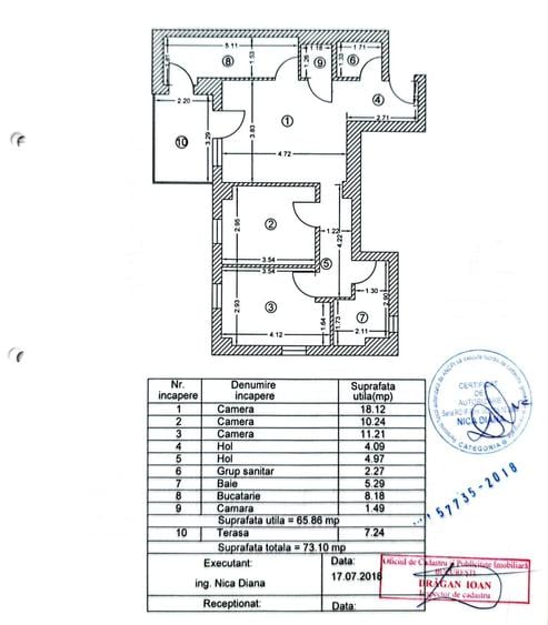 Apartament 3 camere I Parcul Teilor I bloc 2018 I 73 MP I Postasului