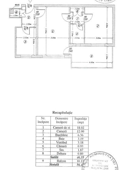 Apartament 2 camere, 56 mp, etaj 6/10, lângă metrou Piața Iancului