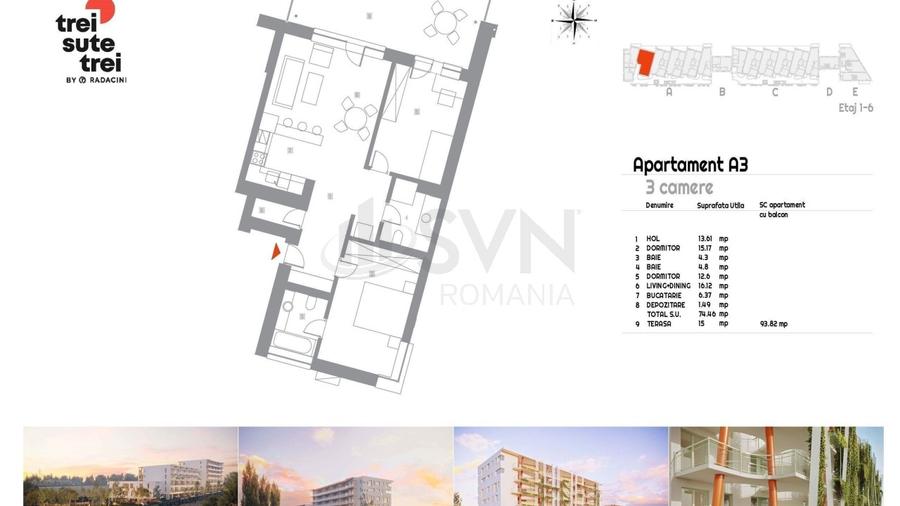 REA1026691 Apartament 3 camere Spatios - Finisaje premium - Vedere Lac
