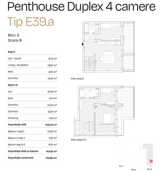 Penthouse Duplex cu 4 camere | PRIMA ASTERA | FAZA II - 1