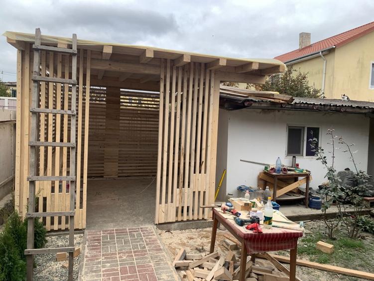 Casă din bușteni rotunzi | Teren 250 mp | Foișor / Anexă | Curte amenajată