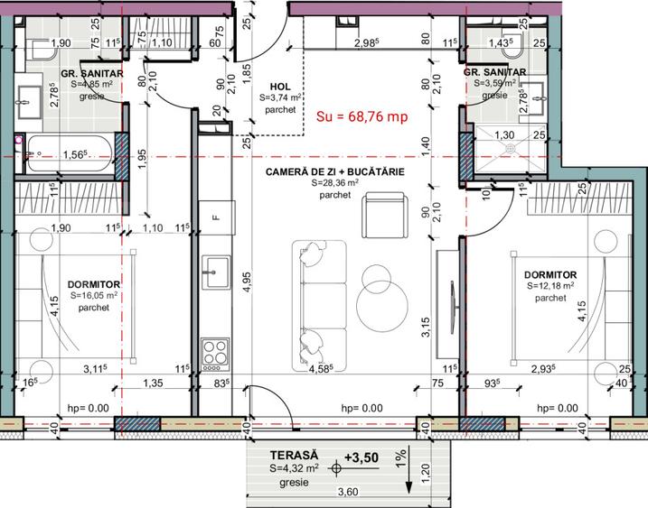 Apartament 3 camere, 2 bai, etajul 1, zero comision, Terra Oasului - 3