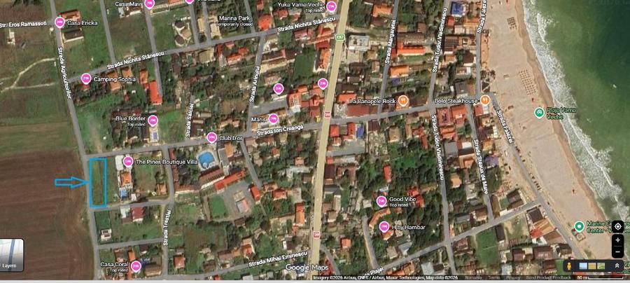 Teren intravilan de vanzare in Vama Veche in apropiere Club D&Or