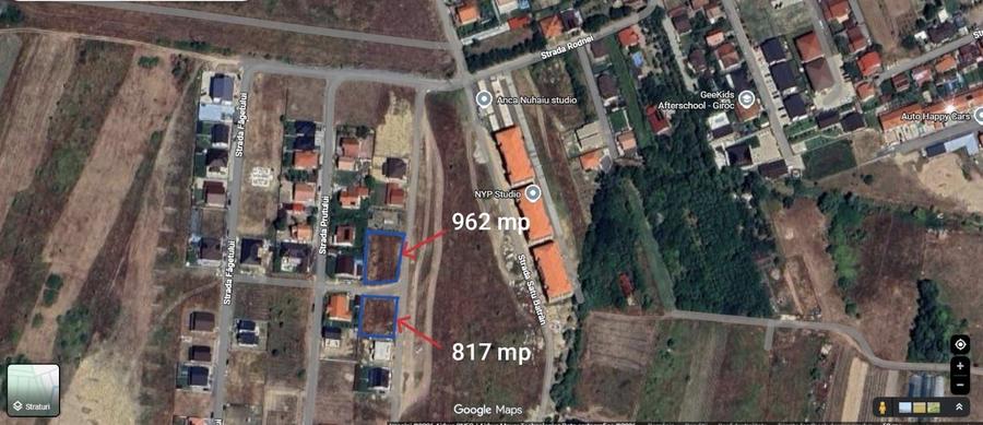 Teren intravilan de vânzare în Giroc, pe colț, 2 fronturi stradale