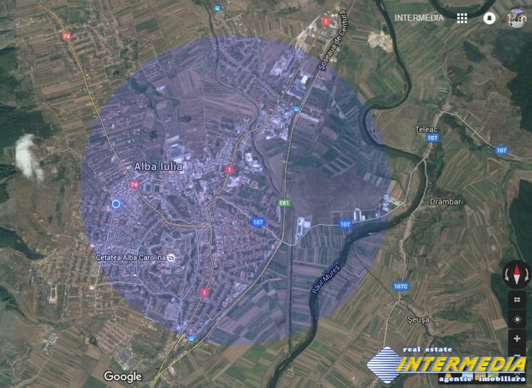 TEREN Intravilan 4100 mp D=36 m CETATE Dealul Furcilor cu toate utilitatiile.