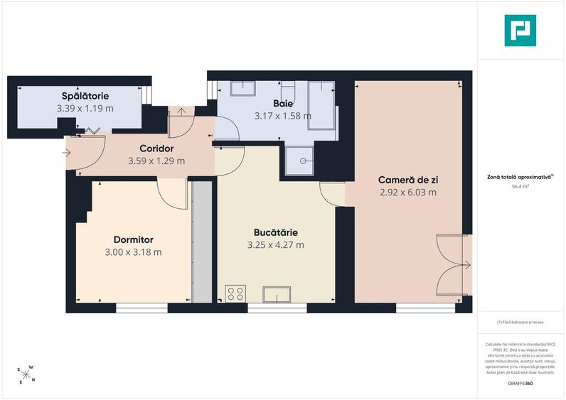 Apartament cu 2 camere și curte ultracentral