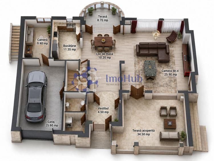 Vila deosebita, 420 mp, 7 camere, teren 1500 mp, Rediu - Eos