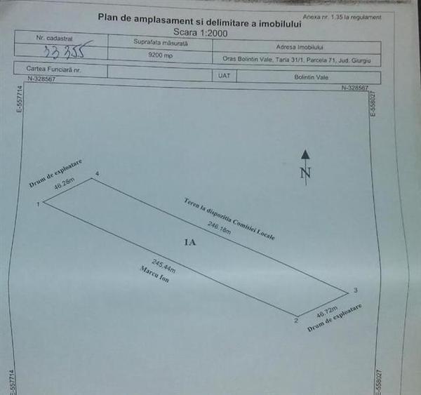 Vanzare teren Bolintin Vale, pentru vile/bloc