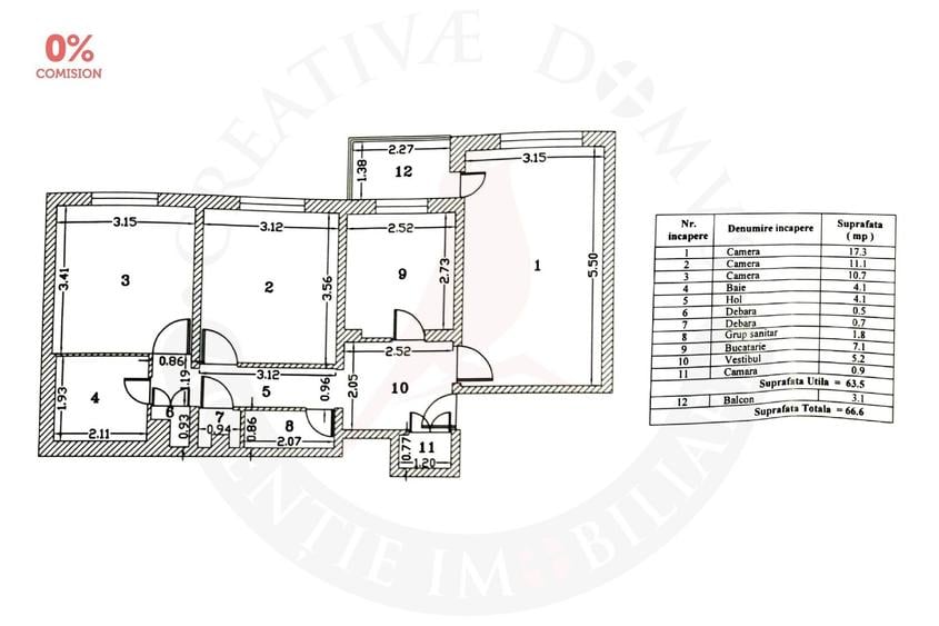 Rahova - Str. Ene Modoran nr. 13, bl. M169 / Apartament cu 3 camere