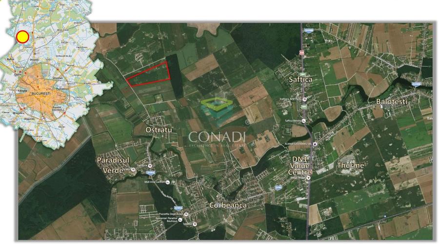 Corbeanca- Teren 45 Ha cu PUZ aprobat
