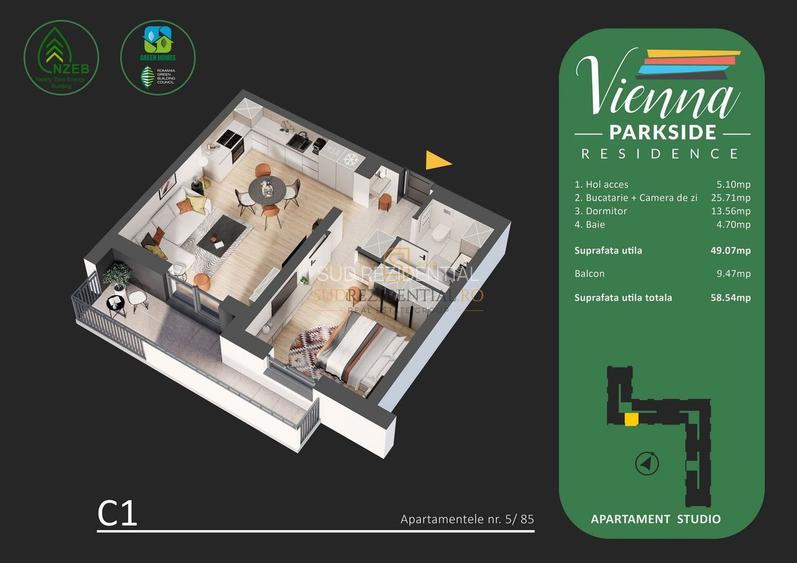 Studio modern de vanzare, bloc nou, stradal Metalurgiei, Sector 4 - 1