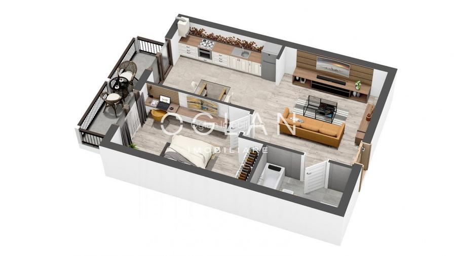 Apartament 2 camere, 54 mp+balcon 8 mp, Pictor Brana Comision 0% - 6