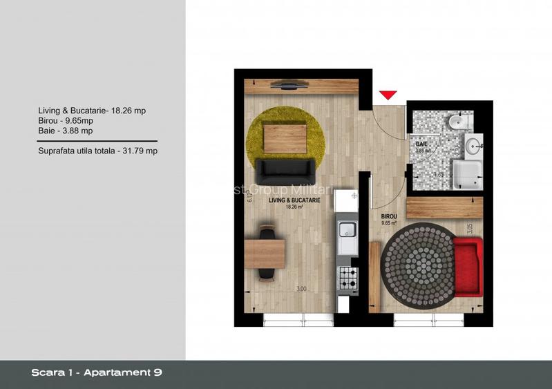 Apartament 2 camereDirect Dezvoltator Weiner 12 Residence Militari - 15
