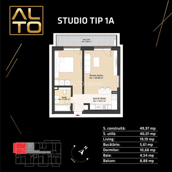 ALTO Home - Apartament tip Studio - Direct Dezvoltator - 12