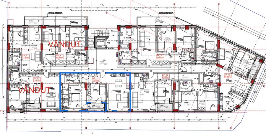 Ap. de 3 camere la dezvoltator - Central - București 41 - 3
