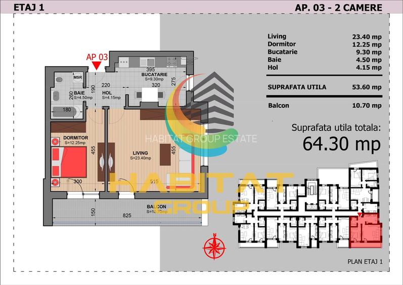 Apartament 2 Camere Decomandat Sector 4 Grand Arena 64.3Mp - 1