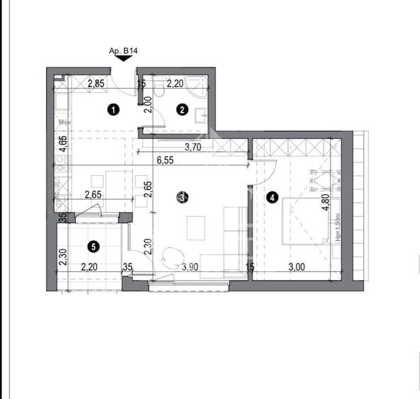 Apartament 2 camere, bloc cu lift, 50mp, zona Freidorf din Timisoara - 6