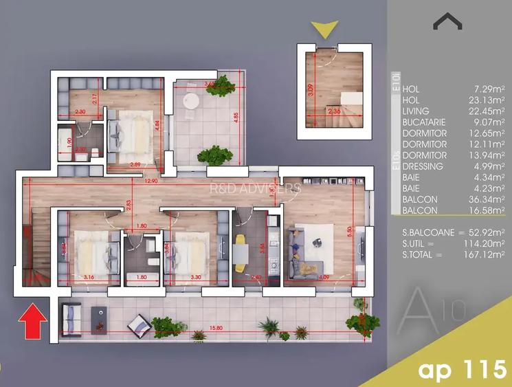 Comision 0 | Apartament 4 Camere Finalizat  | Dezvoltator - 3