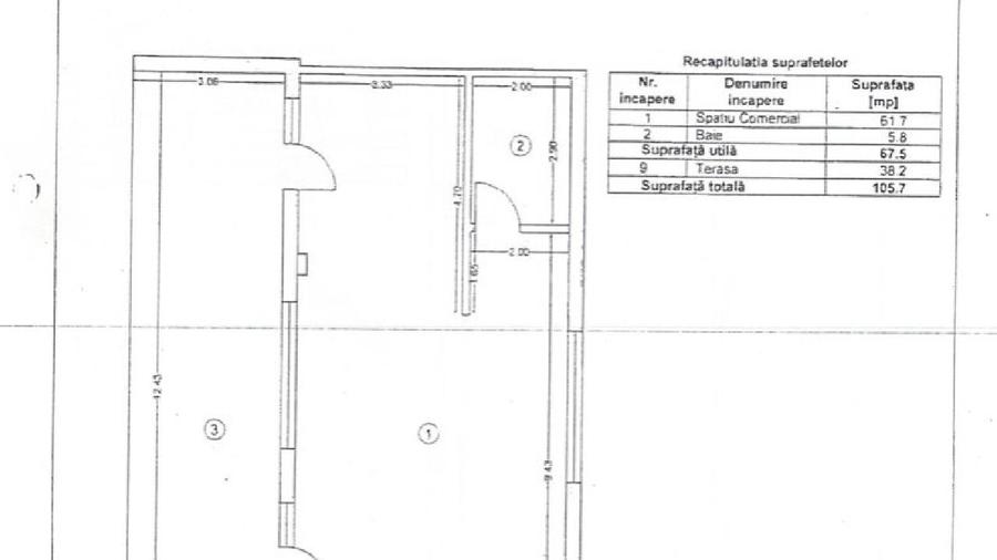 Spatiu comercial: 68mp + terasa 38 mp + 2 boxe - Crangasi