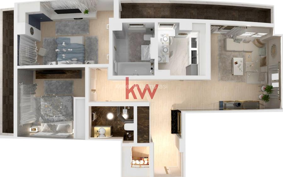 Apartament cu 3 camere si 2 bai in bloc nou, in Frumoasa, intabulat! - 2