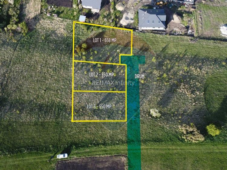 De vânzare parcele teren Fânațe | 3 loturi | 550 mp + drum privat - 4