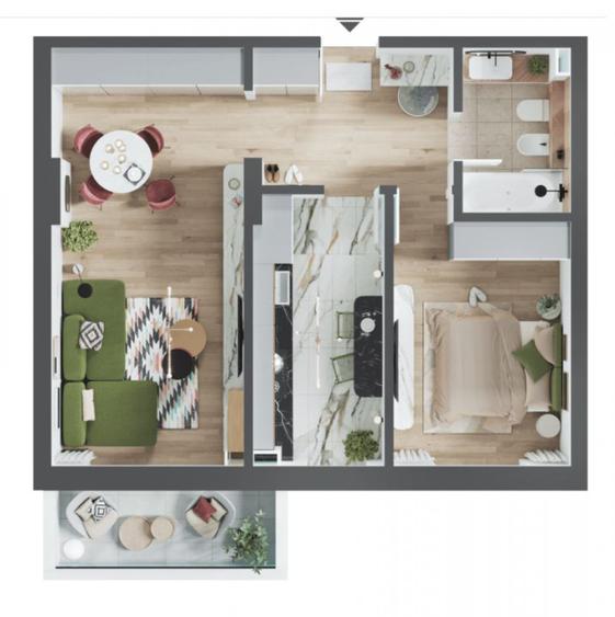 Apartament cu 2 camere tip Viena de vanzare in Prima Urbana 3-Oradea