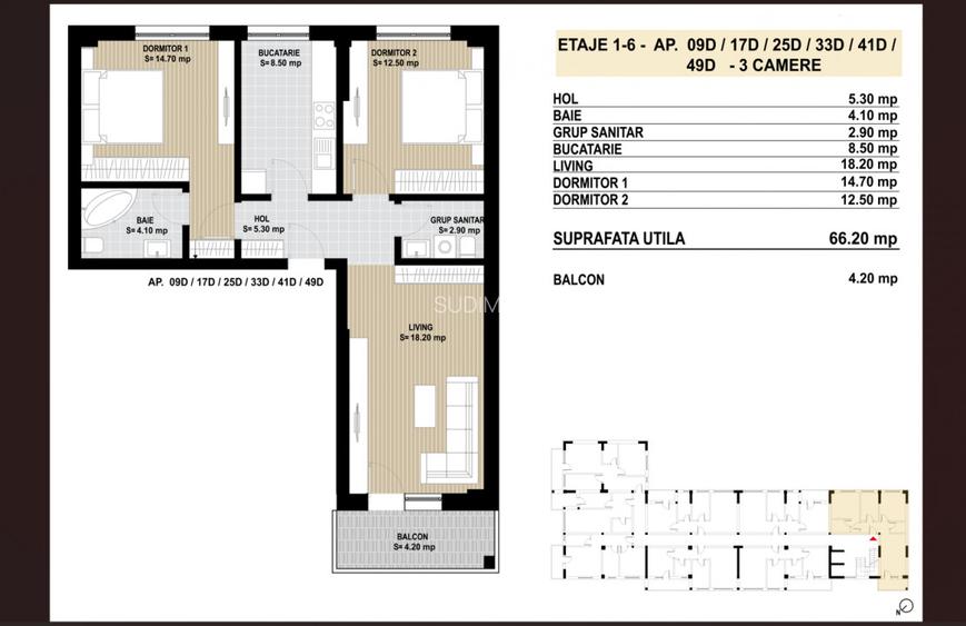 Grand Arena-apartament decomandat-etaj intermediar - 2