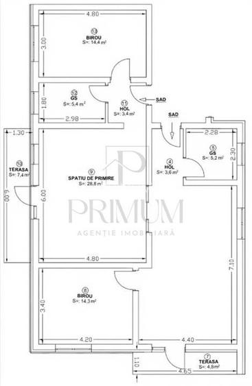 DUMBRAVITA - Apartament SAD/locuibil - 4 CAM - 104MP - PARTER - 4 LOCURI PARCARE - 5
