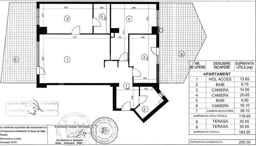 Apartament multi-functional cu 4 camere, 2 bai | 66mp terase | inchiriat - 1