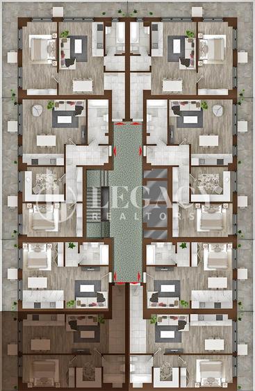 Apartament 2 camere, tip 1A, 1B, 8A, 8B - Copou Garden Residence