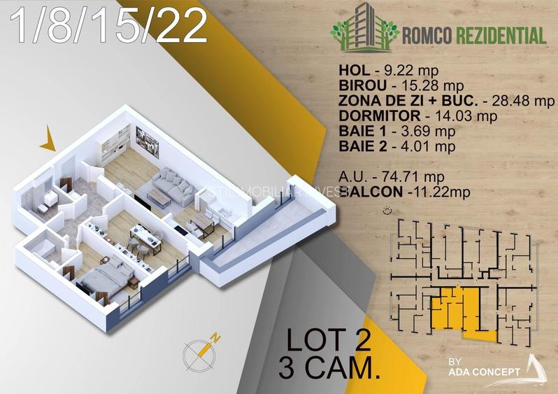 Apartament 3 camere,Panouri Fotovoltaice,Costuri minime,Pallady/Titan - 7