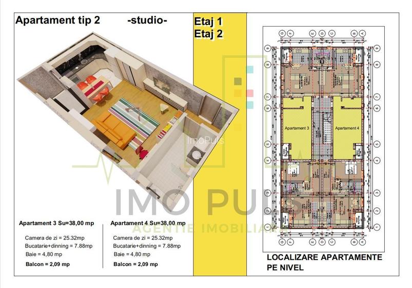 1 Camera. Etaj 1 si etaj 2. Sanandrei. - 1