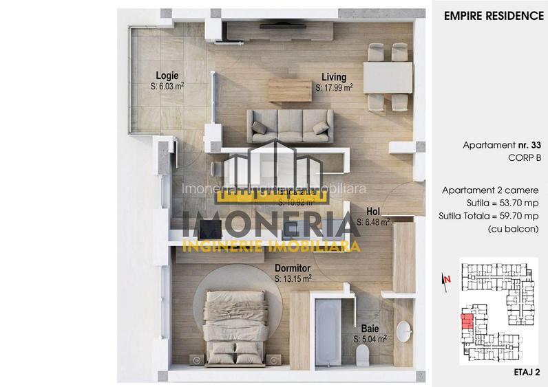 Empire Residence Tornadei 2 – Comision 0% – 2 camere spatioase, imobil premium - 16