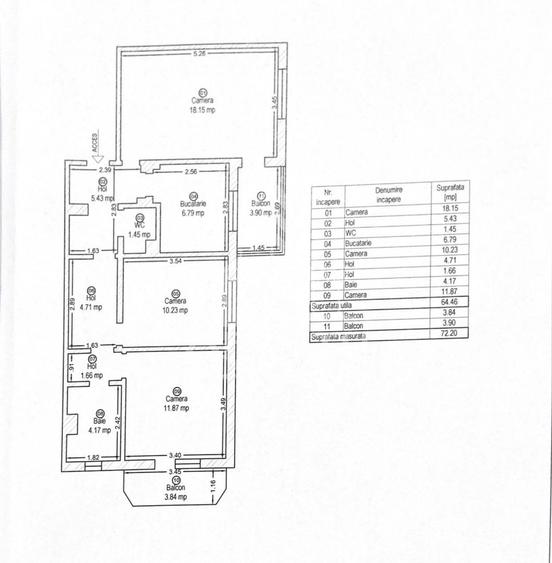Apartament cu 3 camere, 2 bai, 2 balcoane, decomandat, zona Freidorf - 2